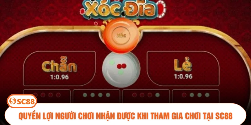 Quyền lợi người chơi nhận được khi tham gia chơi tại SC88