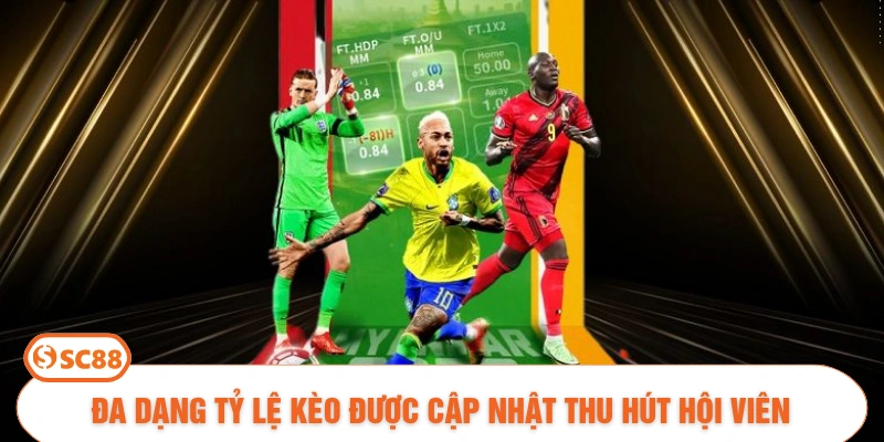 Đa dạng tỷ lệ kèo được cập nhật thu hút hội viên